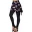 Legging de Jupe à Imprimé Crâne et Rose Halloween à Taille Élastique - Noir S