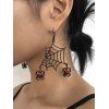 Boucles D'oreilles Strass Halloween Toile D'araignée - Noir 1 PAIR