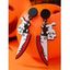 Boucles D'Oreilles Pendantes en Forme de Couteau et Sang pour Halloween - multicolor 