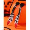 Boucles D'Oreilles Pendantes en Forme de Crâne et Sang pour Halloween - multicolor 