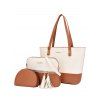 3 Pièces Sac à Bandoulière Fourre-tout Zippé en Blocs de Couleurs - multicolor A 