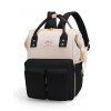 Sac à Dos à Couches de Bébé Imperméable en Blocs de Couleurs avec Grande Capacité - Noir 