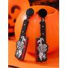 Boucles D'Oreilles Pendantes D'Halloween en Forme de Couteau et Fleur - multicolor 