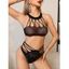 Ensemble de Lingerie Evidé Transparent à Taille Haute avec Strass - Noir ONE SIZE