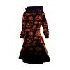 Mini Robe à Capuche D'Halloween à Imprimé Citrouille à Lacets - Orange S