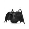 Sac à Dos D'Halloween Cœur Chauve-souris à Ourlet en Dentelle en PU - Noir 