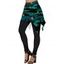 Legging de Jupe D'Halloween à Imprimé Lune et Maison à Taille Elastique - Vert profond S