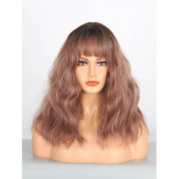 

Ombre Full Bang Long Wavy Capless Synthetic Wig, Multicolor a