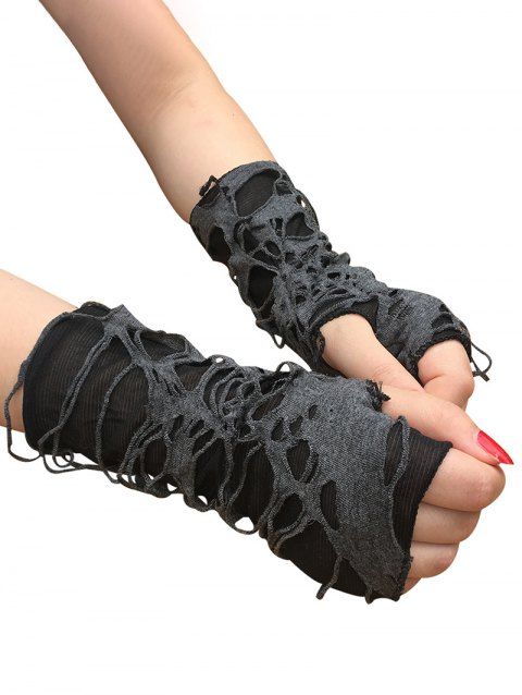 Halloween Ripped Punk Short Fingerless Gloves