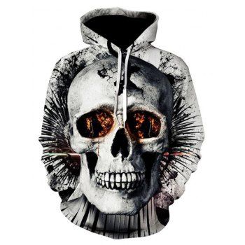 

Halloween Skull Print Hoodie Kangaroo Pocket Long Sleeve Hoodie, Multicolor a