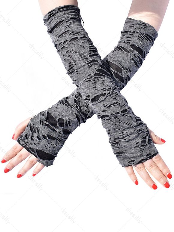 Gants Halloween Déchirées sans Doigts - Noir 1 PAIR