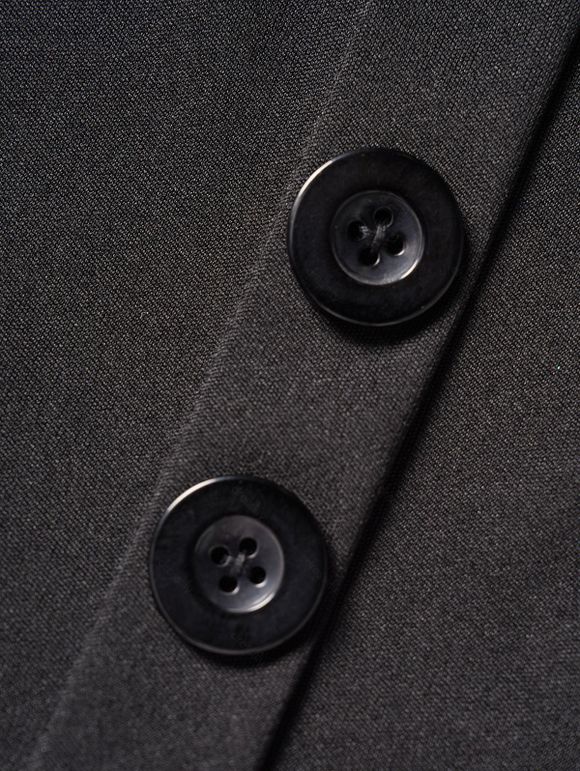 Robe à Capuche Ligne A Décontractée Gothique en Couleur Unie à Manches Longues - Noir L