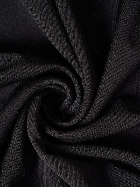 Robe à Capuche Ligne A Décontractée Gothique en Couleur Unie à Manches Longues - Noir L