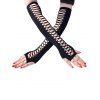 Gants D'Halloween Evidées sans Doigts - Noir 1 PAIR