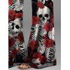 Pantalon à Imprimé Squelette et Rose à Jambes Larges à Taille Élastique - multicolor XL | US 10