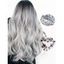 Halloween Allover Print Headband and Mesh Side Hair Clips Wavy Synthetic Long Wig Set - multicolor C 