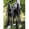 Outdoor Halloween Decoration Skeleton Lawn Garden Decor and Skull Head Gauze Set - multicolor B 