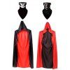 Halloween Cosplay Layered Double Sides Cloak Of Grim Reaper and Hanging Ear Mask Set - multicolor A 