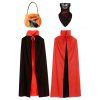 Halloween Cosplay Cloak of Grim Reaper and Bucket Candy Bag Hanging Ear Mask Set - multicolor A 