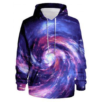 

3D Universe Allover Print Hoodie Long Sleeve Drawstring Hoodie, Multicolor