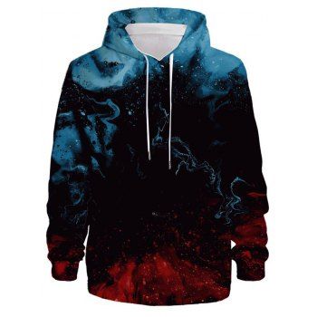 

Allover Print Hoodie Long Sleeve Drawstring Casual Hoodie, Multicolor