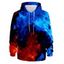 Sweat à Capuche Feu Imprimé en Blocs de Couleurs à Manches Longues à Cordon - multicolor 3XL