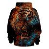 3D Tiger Print Hoodie Long Sleeve Casual Drawstring Hoodie - multicolor 3XL