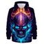 Sweat-Shirt à Capuche avec Cordon de Serrage à Imprimé Crâne et Feu D'Halloween - multicolor 3XL