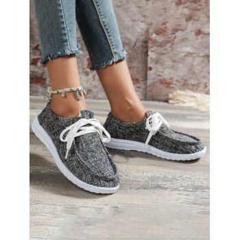 

Heathered Lace Up Front Casual Shoes, Dark gray