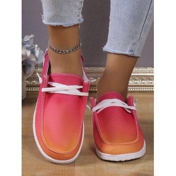 

Ombre Print Lace Up Low Top Casual Shoes, Multicolor a