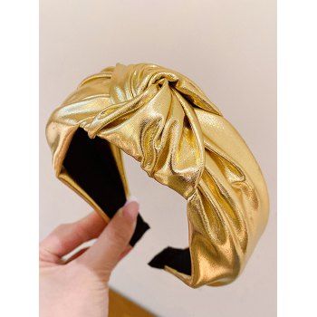 

Plain Color Skinny Twist Disco Style Wide Headband, Golden