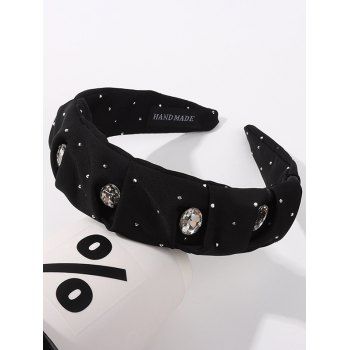 

Rhinestones Decor Wide Headband, Black