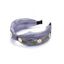 Bandeau Large 3D Noué Fleuri en Maille - Violet clair 