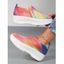 Colorful Knit Detail Chunky Heel Slip On Shoes - multicolor B EU 39