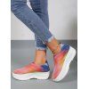 Colorful Knit Detail Chunky Heel Slip On Shoes - multicolor C EU 40