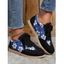 Floral Pattern Patchwork Lace Up Casual Flat Shoes - Noir EU 38
