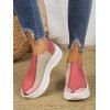 Colorblock Knit Detail Chunky Heel Slip On Casual Shoes - multicolor B EU 41
