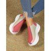 Colorblock Knit Detail Chunky Heel Slip On Casual Shoes - multicolor B EU 41