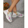 Floral Pattern Lace Up Breathable Sports Shoes - multicolor A EU 42