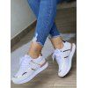 Perforated and Metal Detail Lace Up Running Sports Shoes - Blanc EU 42