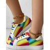 Colorful Rainbow Lace Up Low Top Casual Shoes - multicolor A EU 39