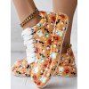 Halloween Graffiti Allover Print Lace Up Streetwear Trendy Shoes - multicolor A EU 43