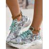 Floral Pattern Lace Up Breathable Running Shoes - multicolor A EU 42