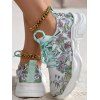 Floral Pattern Lace Up Breathable Running Shoes - multicolor A EU 42