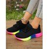 Colorful Lace Up Breathable Running Sports Shoes - Noir EU 38