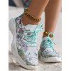 Floral Pattern Lace Up Breathable Running Shoes - multicolor A EU 39