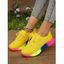 Colorful Lace Up Breathable Running Sports Shoes - Jaune EU 43