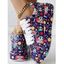 Halloween Graffiti Print Lace Up Chunky Heel Shoes - multicolor A EU 43