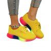 Colorful Lace Up Breathable Running Sports Shoes - Jaune EU 42