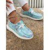 Shiny Butterfly Pattern Lace Up Casual Shoes - Bleu clair EU 40